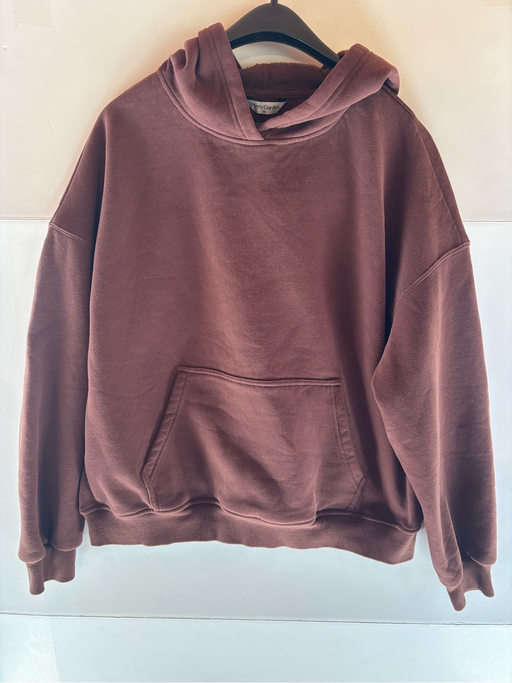 PrettyGarden Women's Brown Solid Fleece Pullover Hoodie w/ Pockets Long Sleeve M